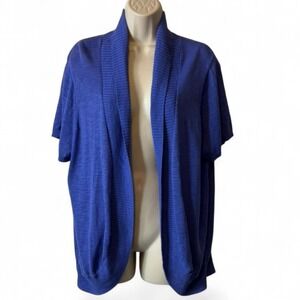 Y2K Fashion Bug Royal Blue Open Front Cardigan, Women's Size XL